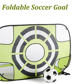 Hordozható futball összecsukható ütésálló pop-up gólok Gyerek gyermek foci edzés gyakorlat összecsukható foci játék gólháló