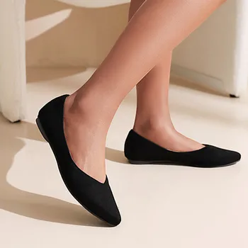 Túlméretes Nagy méret Nagy méret Könnyű súly Hegyes lábujj Kényelmes Lapos talpú cipő Stílusos és egyszerű