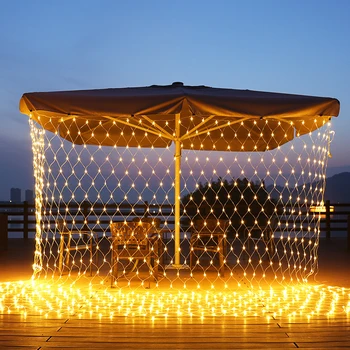 3x2m Integrált LED hálós fénydugó A karácsonyi fényfüzér függönylámpát kert/udvar/park/út/dekoratív lámpákhoz használják