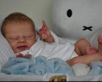 17 hüvelykes DIY Bebe újjászületett baba készlet Vincent élethű alvás Újszülött baba baba alkatrészek Befejezetlen üres újjászületett baba készlet