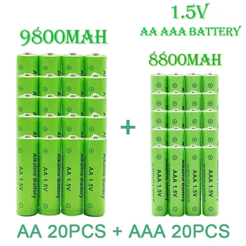 Ingyenes szállítás AAA elem100% eredeti1,5 V-os újratölthető elem AA9800MAH AAA8800MAH AA alkáli elem ForledlighttoyMP3hosszú élettartamú