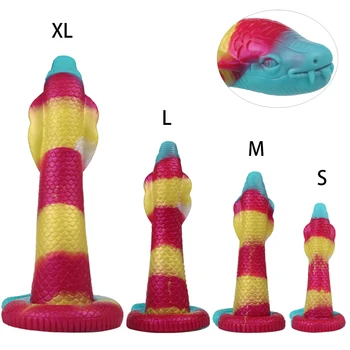 Kígyó alakú Dildó hüvelyi orgazmus Maszturbáció Hatalmas pénisz végbélnyílás Dilatáció Anális dugó Prosztata stimulálja a felnőtt szexuális játékokat nőknek Férfiak