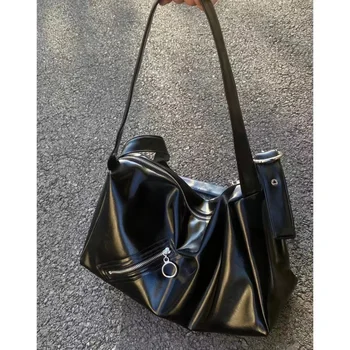 JIAERDI nagy kapacitású crossbody táska női Y2k vintage cipzáras alkalmi táska női Harajuku tömör kézitáskák Luxus tervező