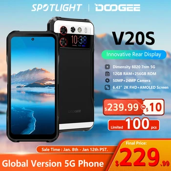 [Világpremier]DOOGEE V20S 5G robusztus telefon Dimensity 6020 nyolcmagos 6.43