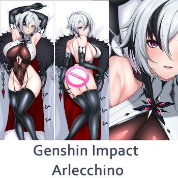 2WAY 180cm Genshin Impact Arlecchino Cosplay Dakimakura Body Pillow Case Barackbőr ölelő párnahuzat Anime játék Hosszú párna