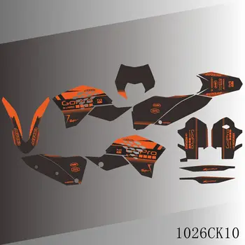 Grafika matricák Motorkerékpár háttér a KTM EXC EXCF 125 250 300 450 2008 2009 2010 2011
