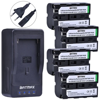 Batmax 4Db NP-F550 NP F550 F570 Batteryakku+LED ultragyors töltő Sony NP-F570 F530 CCD-SC55 CCD-TRV81 DCR-TRV210 MVC-FD81 készülékhez