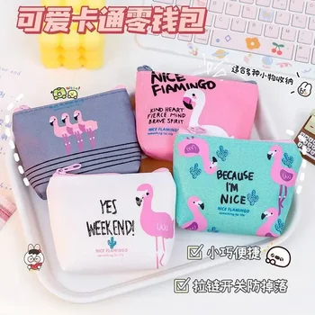 Gyermek vászon érme pénztárca női Instagram aranyos rajzfilm fülke flamingó tároló táska diákdíj ajándék