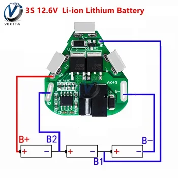 3S 12.6V Li-ion lítium akkumulátor védelmi kártya 18650 Power Bank kiegyensúlyozó akkumulátor kiegyenlítő kártya MOS cső elektromos fúróhoz