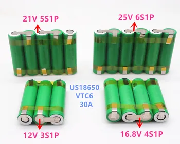 12V - 25V US18650 VTC6 3000mAh 30 amper 12,6 V-os csavarhúzóhoz Akkumulátorhegesztés Forrasztócsík 3S1P 12,6 V-os akkumulátor (testreszabás)