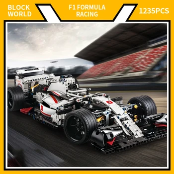 1235db High-Tech Formula F1 1:8 Versenyautó építőkockák Sportversenyautók Szupermodell készletek Kockák Játékok gyerekeknek Fiúk Ajándékok