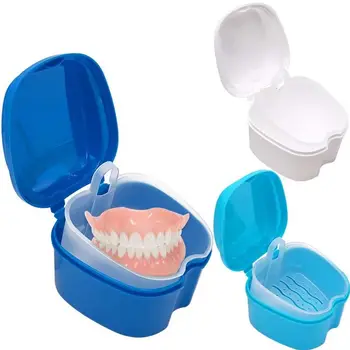 Tisztító tok Műfogsor fürdő doboz Szájvédő konténer Hamis fogak tároló doboz Fogtisztítás Szervező műfogsorrögzítő tok