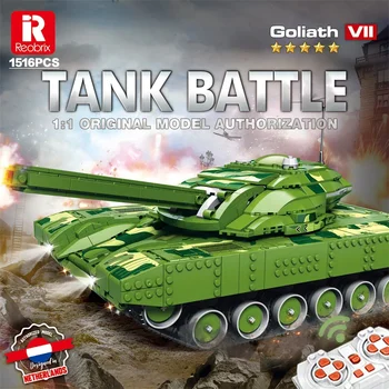 Reobrix blokkok RC katonai tankok építőelemei könnyű kompatibilis WW2 World Német hadsereg kockák oktatási játék gyermekeknek ajándék
