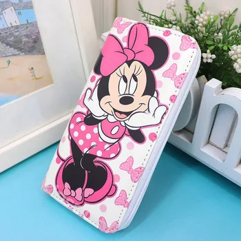 Disney női pénztárca PU rajzfilm hosszú pénztárca Mickey egér fagyasztott Elsa nyomtatás cipzáras érme pénztárca lány azonosító tartó karácsonyi ajándék