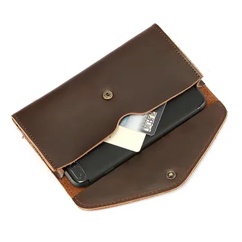 Vintage hosszú férfi pénztárcák Tehénbőr Hasp Férfi pénztárca Luxus tervező Férfi telefon pénztárca Pénztáska barna színű