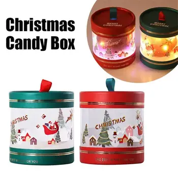 Karácsonyi süti dobozok átlátszó snack tároló konténer doboz Karácsonyi parti dekoráció finomságoknak cukorka keksz boldog új évet
