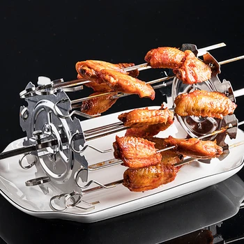 rozsdamentes acél forgó grill nyárs BBQ grill ketrec grill légsütő báránynyárs grill elektromos sütő konyhai sütő Sütő eszközök