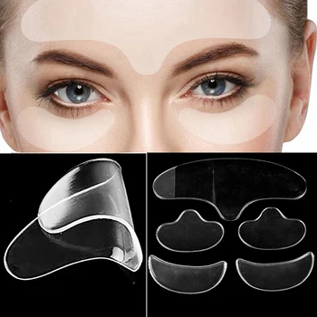 5Pcs arc homlok nyak szem ránctalanító öregedés elleni ápoló matrica pad tapasz újrafelhasználható ránctalanító szilikon tapaszok bőremelő eszköz