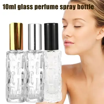 10ml üveg parfüm spray palack alumínium szórófej üres üveg parfüm Új sajtóadagoló palack B5Y5