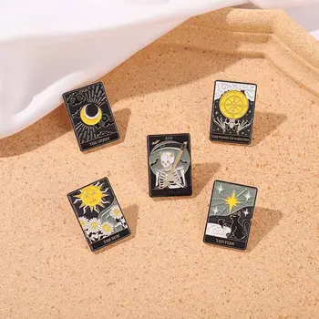 Sun Moon Stars utazási emlékékszer kiegészítők Titokzatos macska zománc tű hajtóka bross vicces brossok bross