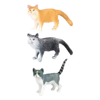 szimuláció Valósághű állatok Modell játékok Macskák figurák gyűjtemény Szimuláció Macska díszek torta tetejére születésnapi ajándék