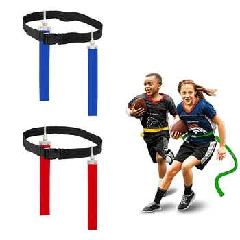 Labdarúgás derékzászló élénk színű amerikai futball mérkőzés edzőöv állítható foci rögbi zászló címke derékpánt