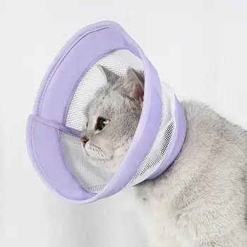 Macska helyreállítási nyakörv hálóvarrás puha, lélegző karcálló pamut kisállat macska nyakkúp nyakörv kisállat kellékek