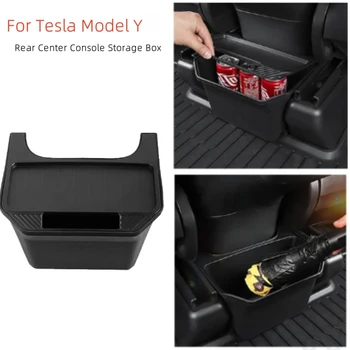 Tesla Model Y 2021-2023 hátsó középkonzol tárolódobozhoz TPE szerveződoboz fedéllel Szemetes az ülés alatt Autó kiegészítők
