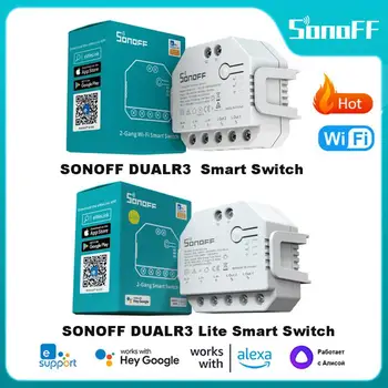 SONOFF DUALR3 / R3 Lite WiFi Smart Switch kettős relé kétirányú teljesítménymérő modul Smart MINI Home az EWeLink Alexa segítségével Google Home