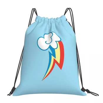 Rainbow Dash hátizsákok Divat hordozható húzózsinóros táskák Húzózsinóros csomag zseb sporttáska BookBag utazási iskolához