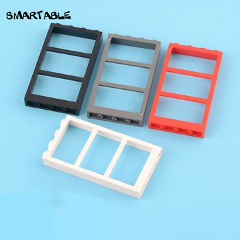 Smartable ablak 1x4x6 keret három ablaktáblával üveg építőelemmel MOC alkatrészek játék gyerekeknek kompatibilis 57894+60803 10db/lot