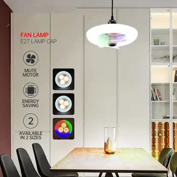 Mennyezeti csillár LED E27 izzó szabályozható ventilátor lámpa nappalihoz Gyerek hálószoba otthoni beltéri világítás Mini mennyezeti ventilátor 60W
