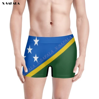 Ghána Salamon, Guyana zászló 3D nyomtatás Légáteresztő férfi fehérnemű Rövidnadrág Varrat nélküli, magas rugalmasságú fürdőruha Strand úszónadrág