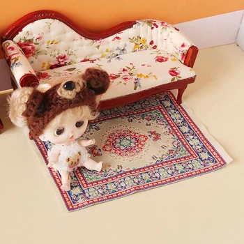 1:12 Babaház miniatűr török szőnyegpadló szőnyegszőnyeg szőnyeg borító modell hálószoba fürdőszoba nappali jelenet dekoráció játék