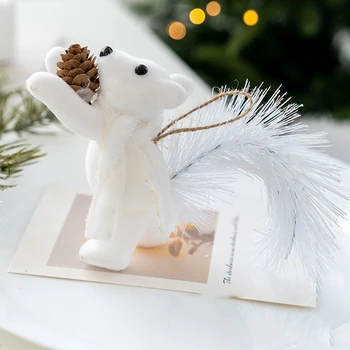 2db Aranyos mókus-játék medál Chirstmas fához személyre szabott ünnepi parti dekoráció karácsonyfára
