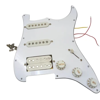 Elektromos gitár pickguard hangszedők előre betöltve Előre huzalozott kaparólap szerelvény 11 lyukú SSH fehér