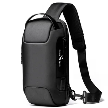 Férfi vízálló USB Oxford Crossbody táska lopásgátló vállpánt multifunkciós rövid utazási hírnök mellkasi csomag férfinak