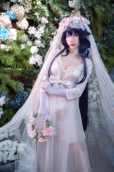 COS-HoHo Anime Azur Lane IJN Azuma játékruha Elegáns szexi esküvői ruha Egyenruha Cosplay jelmez Halloween szerepjáték ruha Nők