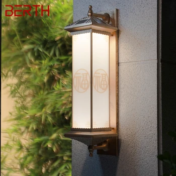ÁGYAS napelemes kültéri fali lámpa kreativitás bronz Sconce lámpák LED vízálló IP65 otthoni villa erkély udvar