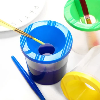 Festett művészeti toll mosópohár műanyag átlátszó multifunkciós toll mosóvödör akvarell festék festőtoll mosópohár