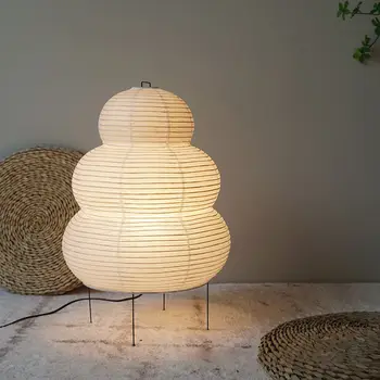 Nordic Modern Creative rizspapír Japán Wabi-sabi stílusú asztali lámpa éjjeli hálószoba minimalista dekoratív világítótestek