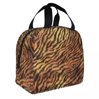 Bengáli tigrisszőrme vadon élő állatok mintás mintája szigetelt uzsonnás táskák szivárgásmentes állati leopárd textúra hűtőtáska Tote uzsonnás doboz