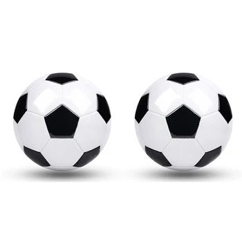 2 darab 5-ös méretű edzőlabda Professzionális edzés Focilabdák Fekete fehér Futball Foci PVC bőr