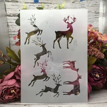 29*21cm A4 Run Deer DIY rétegező sablonok Falfestés Scrapbook színező dombornyomó album dekoratív sablon