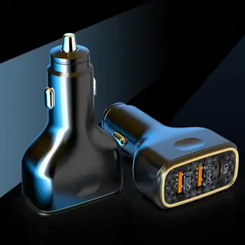 4 portok Szupergyors autós töltő adapter Könnyű cigaretta öngyújtó adapterek 80W USB C típusú töltő járműtartozékokhoz