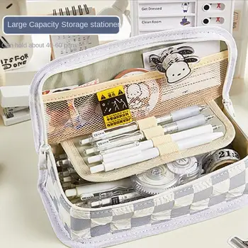 Hordozható kialakítás rács Kis tárgyak tárolása Iskolai ceruza tok Nagy kapacitású írószer táska