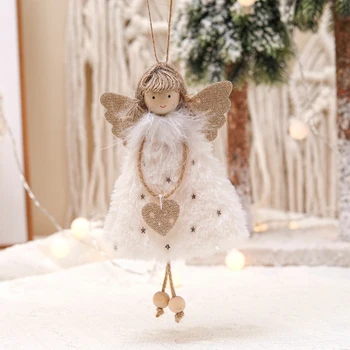 Karácsonyi dekoráció Kreatív lány baba medál Angel lány plüss díszek Pentagram szoknya Angel karácsonyfa medál