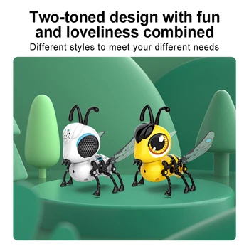 Összeszerelés DIY építőelemek Érintésvezérlő robot méh Magas Simualtion Méh játék éneklő fényekkel Effekt Gyerek kisállat barát ajándékok játék