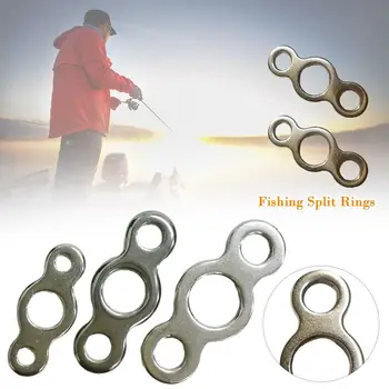 20 / 30db rozsdamentes acél Snap horgászcsali csatlakozó Horgász kiegészítők Gyűrű link Forgatás Snap három gyűrű
