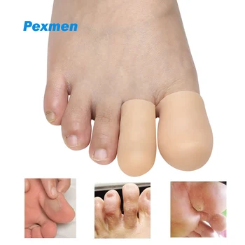 Pexmen 2Db puha lábujjvédők Szilikon lábujjsapkák párnához Lábujj buborékcsomagolás Kukorica bőrkeményedés Nagyszerű futáshoz Séta Stop Lábujj fájdalom